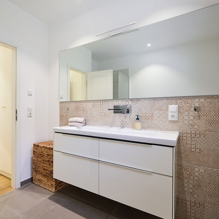 Bathroom with walk-in shower and bathtub